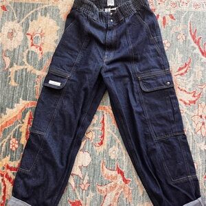 BDG Dark Blue Denim Cargo Skate Pants